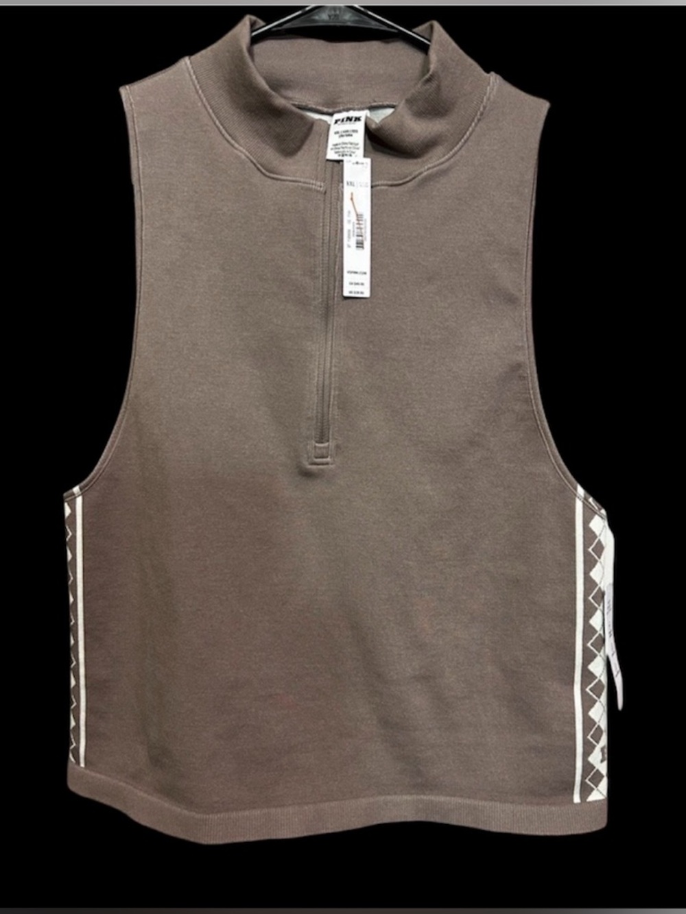 Pink Victoria’s Secret 1/4 zip sleeveless ribbed top R$39.95